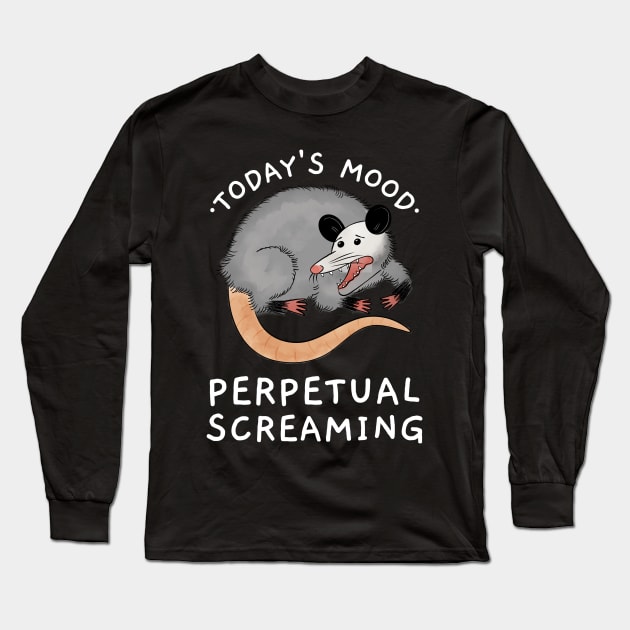 funny opossum Long Sleeve T-Shirt by zeevana